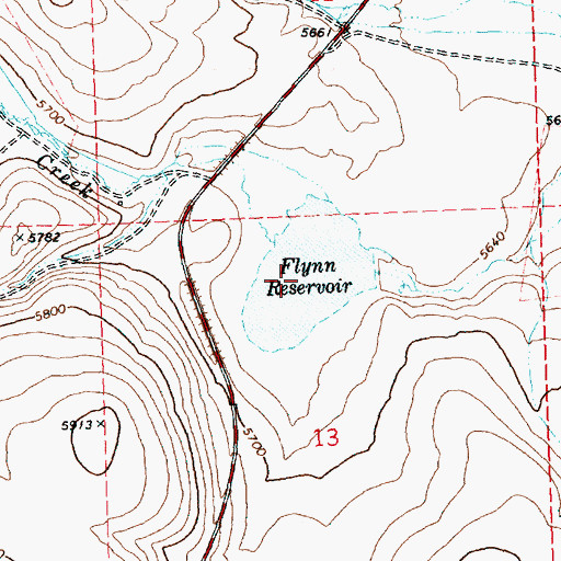 Topographic Map of Flynn Reservoir, OR