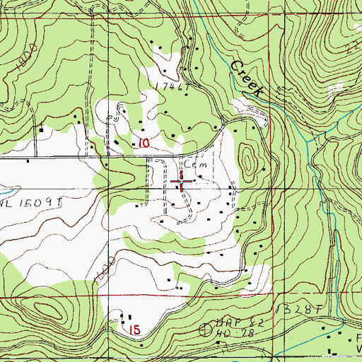Topographic Map of Forestvale Cemetery, OR