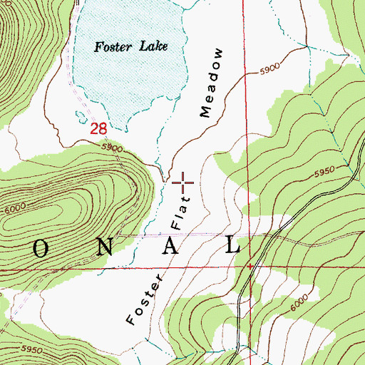 Topographic Map of Foster Flat Meadow, OR