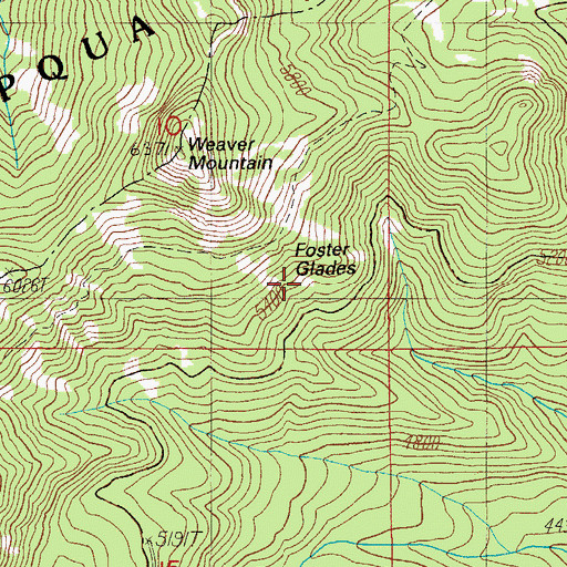 Topographic Map of Foster Glades, OR