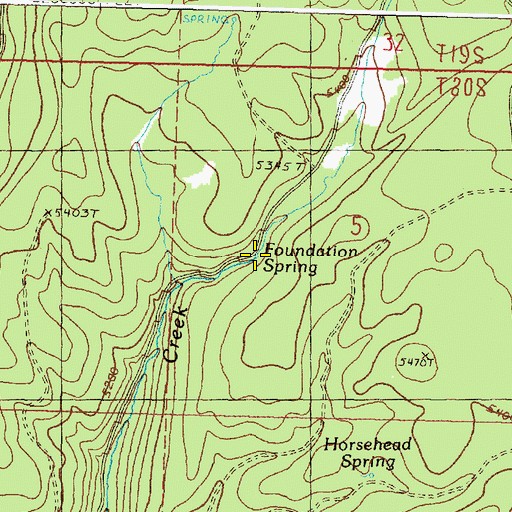 Topographic Map of Foundation Spring, OR