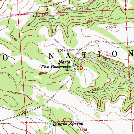 Topographic Map of Fox Reservoir, OR