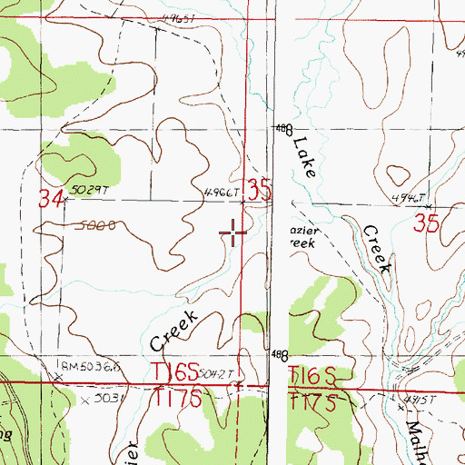 Topographic Map of Frazier Creek, OR