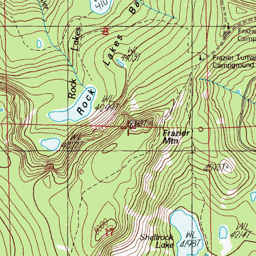 Topographic Map of Frazier Mountain, OR