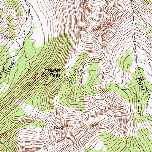 Topographic Map of Frazier Pass, OR
