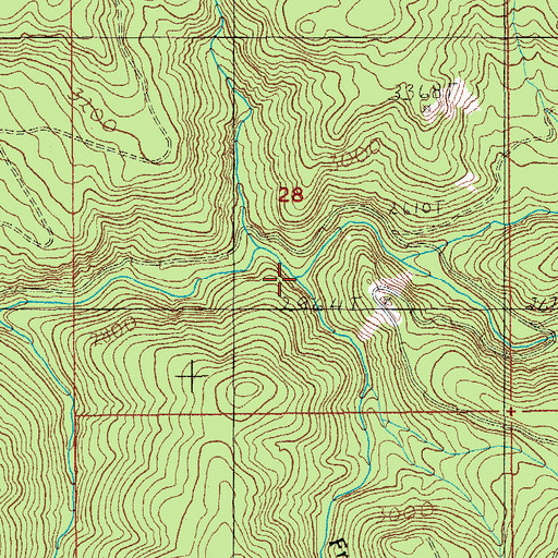 Topographic Map of Freezeout Creek, OR