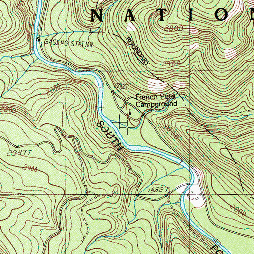 Topographic Map of French Pete Creek, OR