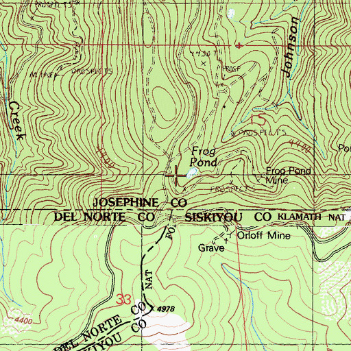 Topographic Map of Frog Pond, OR