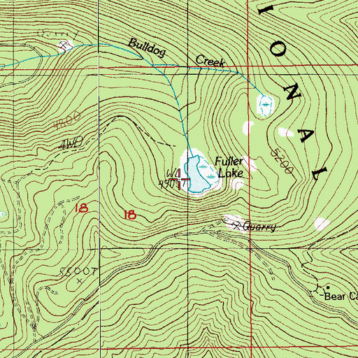 Topographic Map of Fuller Lake, OR