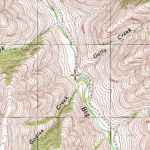 Topographic Map of Gaily Creek, OR