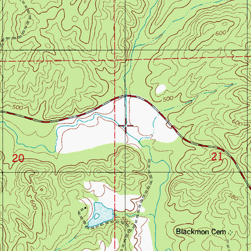 Topographic Map of Big Creek, AL
