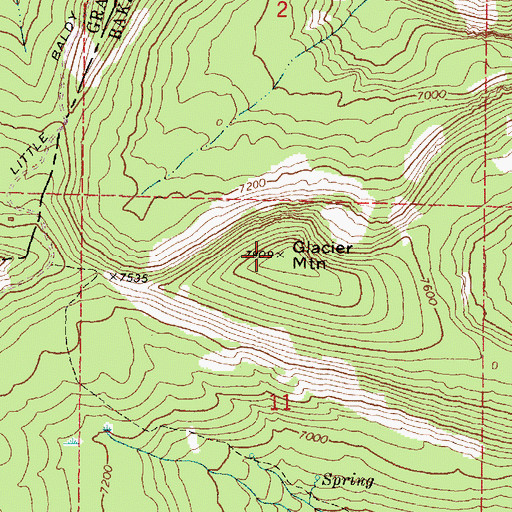 Topographic Map of Glacier Mountain, OR