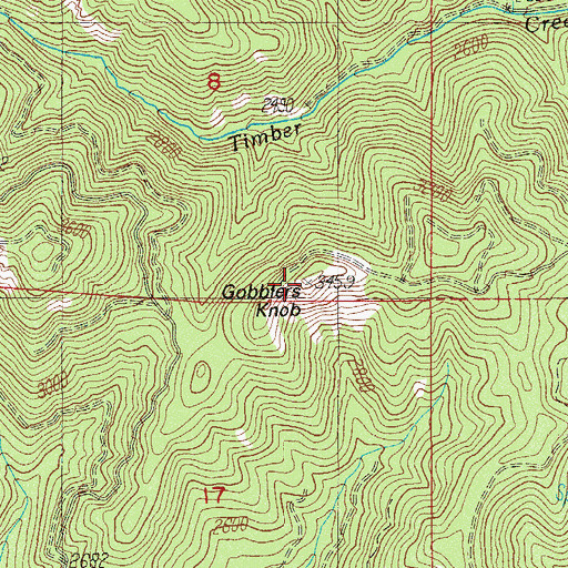 Topographic Map of Gobblers Knob, OR