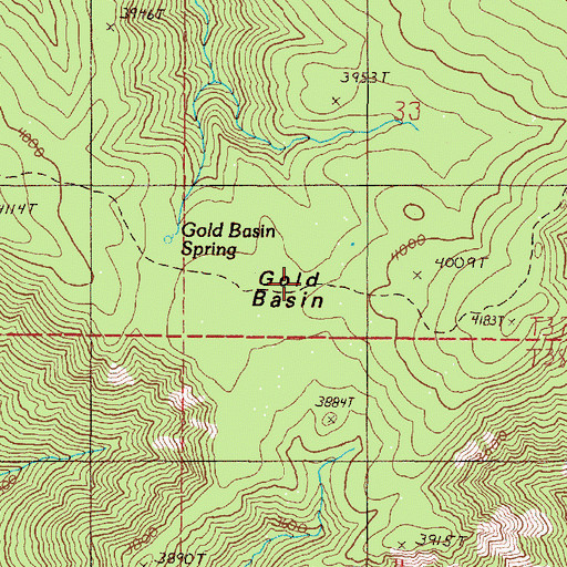 Topographic Map of Gold Basin, OR