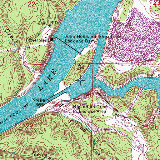 Topographic Map of Big Indian Creek, AL
