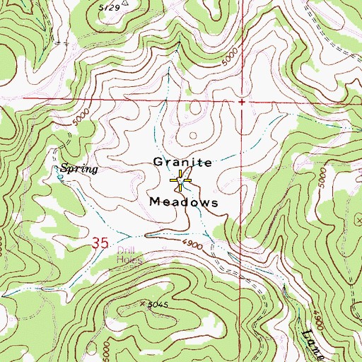 Topographic Map of Granite Meadows, OR