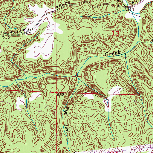 Topographic Map of Big Jim Hollow, AL