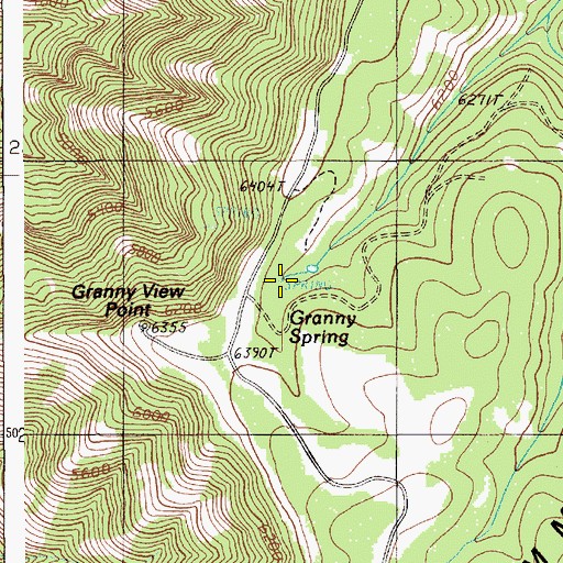 Topographic Map of Granny Spring, OR