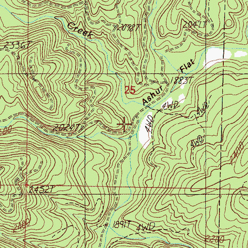 Topographic Map of Grant Creek, OR