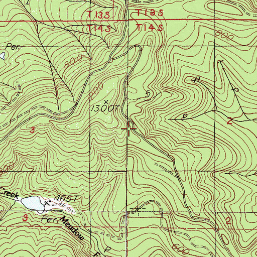 Topographic Map of Grass Creek, OR