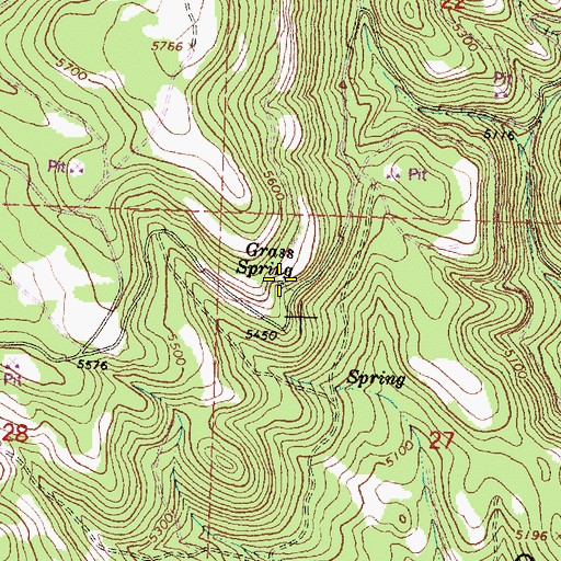 Topographic Map of Grass Spring, OR