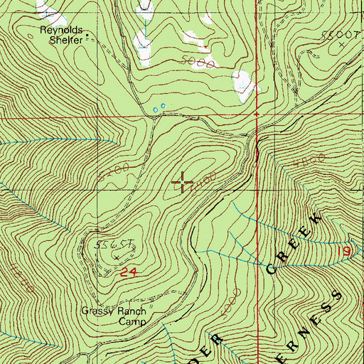 Topographic Map of Grassy Ranch Trail, OR