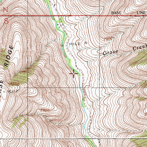 Topographic Map of Grave Creek, OR