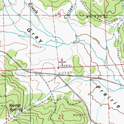 Topographic Map of Gray Prairie, OR