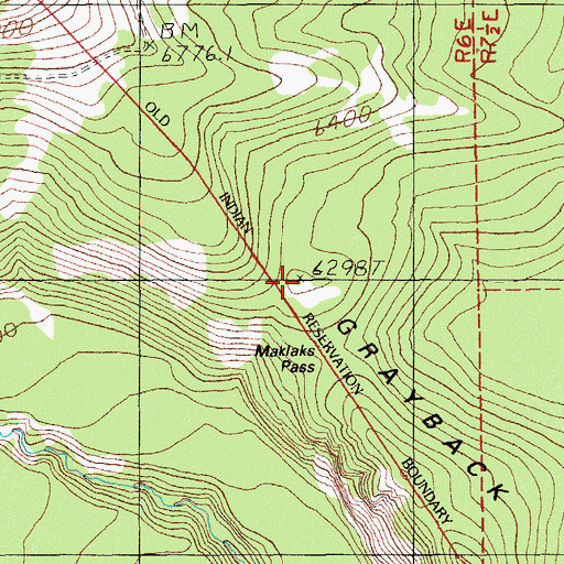 Topographic Map of Grayback Ridge, OR