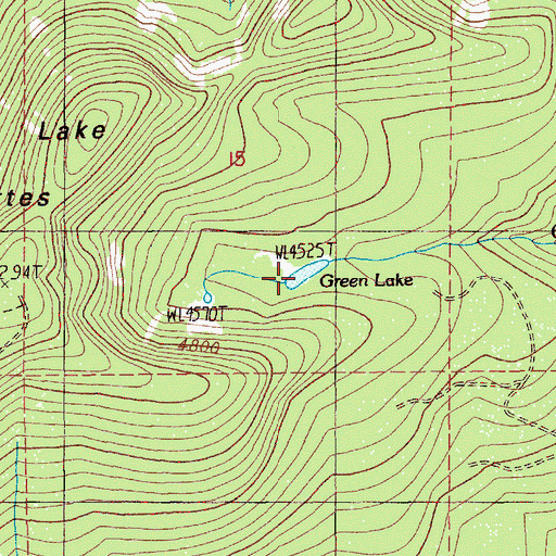 Topographic Map of Green Lake, OR