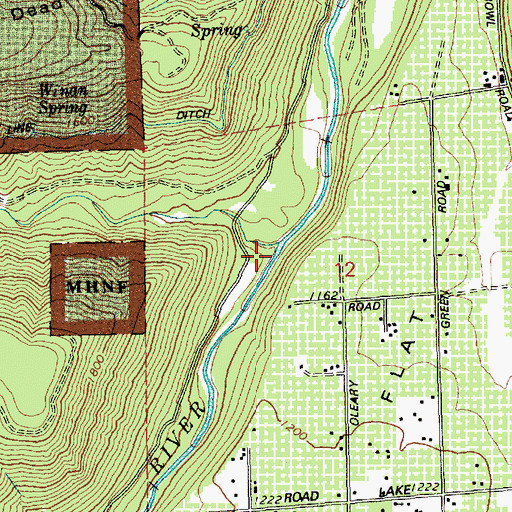Topographic Map of Green Point Creek, OR