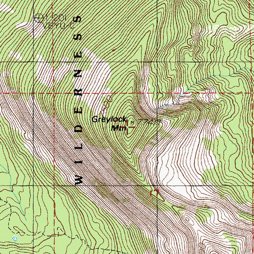 Topographic Map of Greylock Mountain, OR