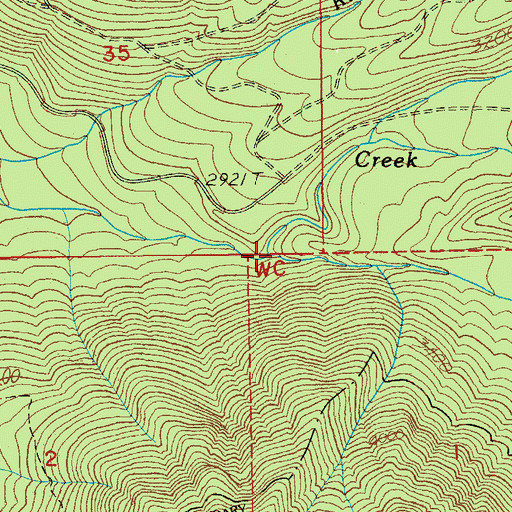 Topographic Map of Grizzly Creek, OR