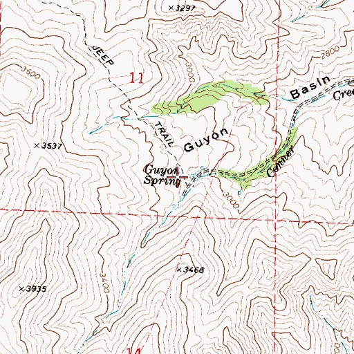 Topographic Map of Guyon Spring, OR