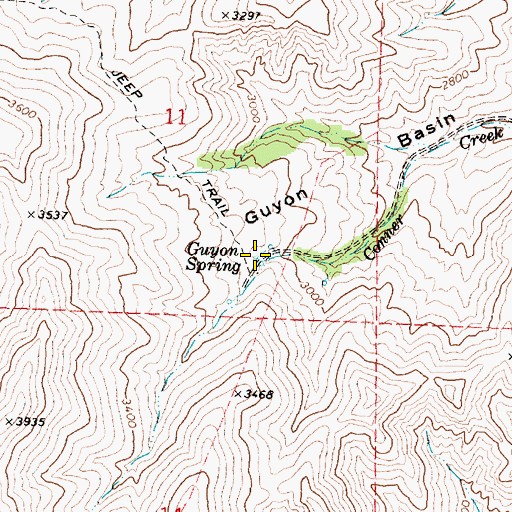 Topographic Map of Guyon Spring, OR