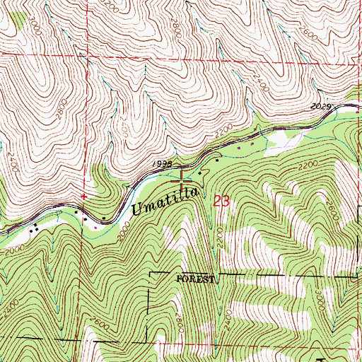 Topographic Map of Hagen Creek, OR