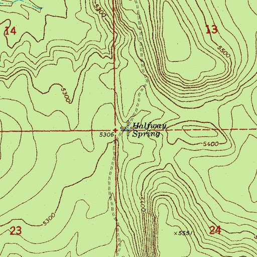 Topographic Map of Halfway Spring, OR