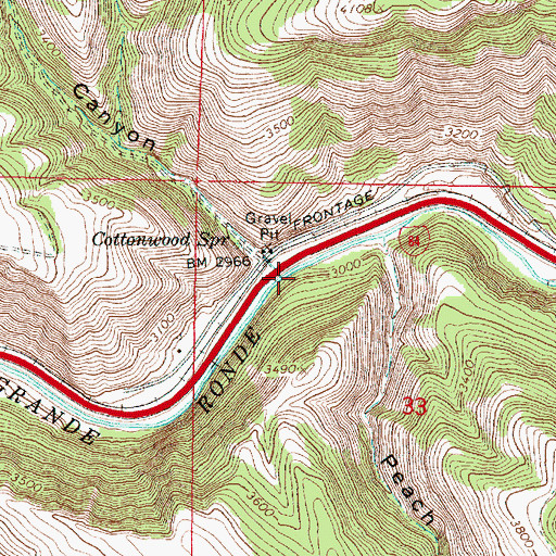 Topographic Map of Hamilton Canyon, OR