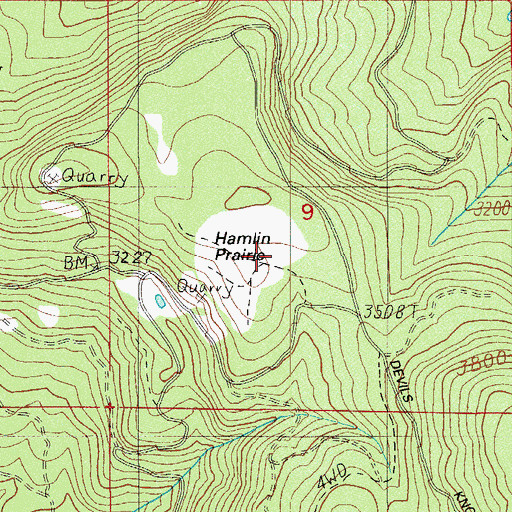 Topographic Map of Hamlin Prairie, OR