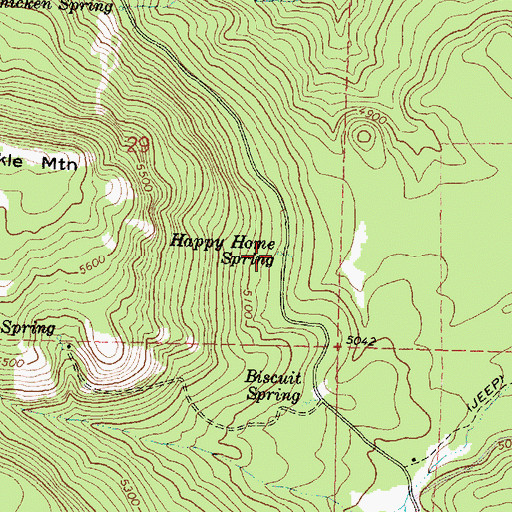 Topographic Map of Happy Home Spring, OR