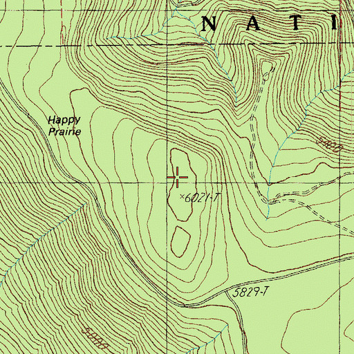 Topographic Map of Happy Prairie Way, OR