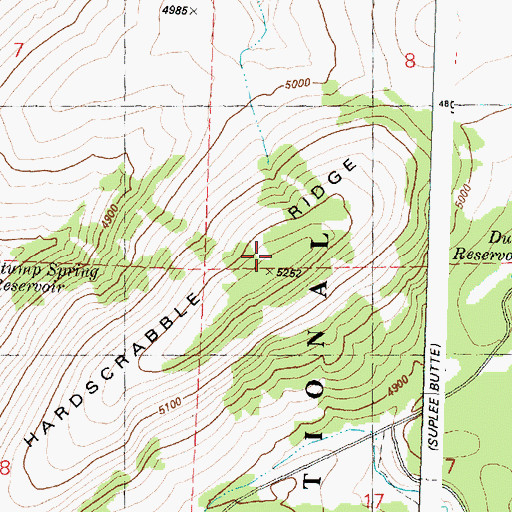 Topographic Map of Hardscrabble Ridge, OR