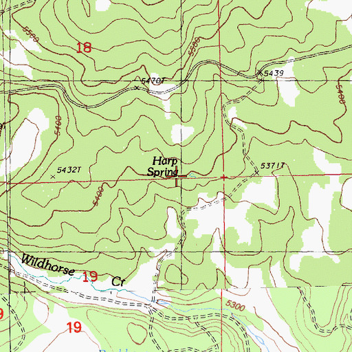 Topographic Map of Harp Spring, OR