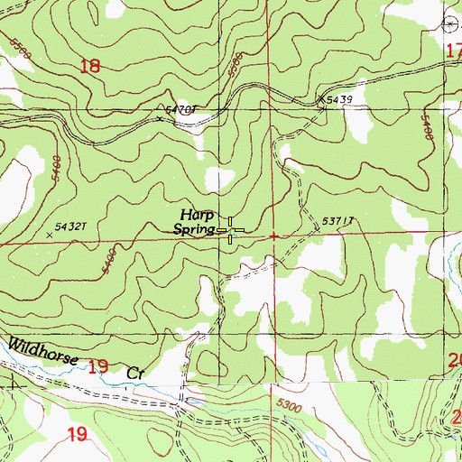 Topographic Map of Harp Spring, OR