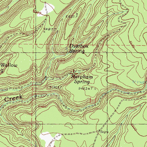 Topographic Map of Harpham Spring, OR