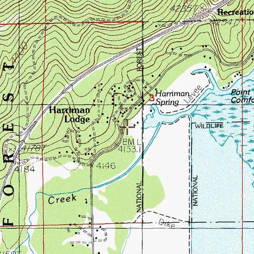 Topographic Map of Harriman Lodge, OR