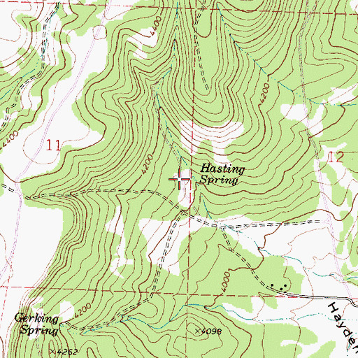 Topographic Map of Hasting Spring, OR