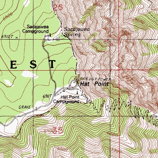 Topographic Map of Hat Point, OR