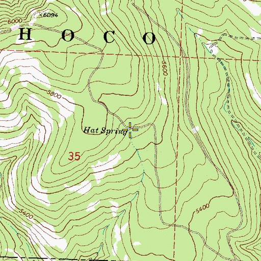 Topographic Map of Hat Spring, OR