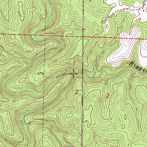 Topographic Map of Biggerstaff Branch, AL